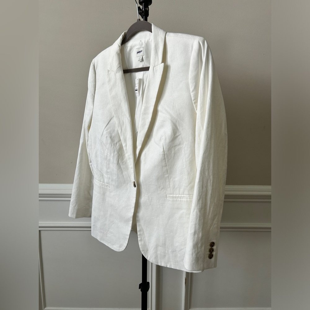 ✨ NWT JCrew White Linen Blazer || Size 12 👀